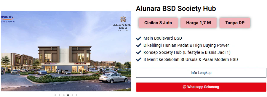 ruko alunara boulevard main